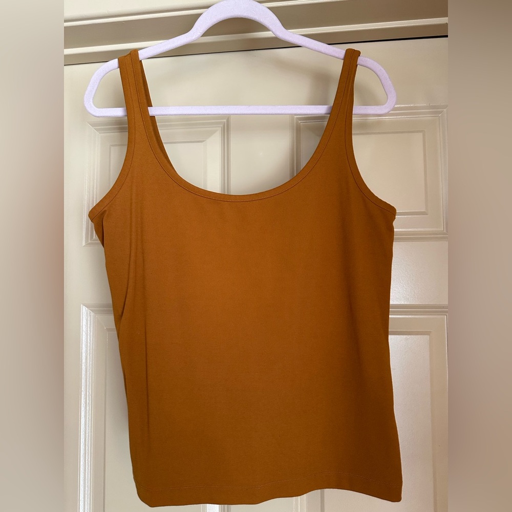 Club Monaco Brown Fitted Sleeveless Tank Top